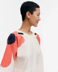 Marimekko Mekot>Kaiku Heijastus Unikko Puuvillapellavamekko