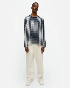 Marimekko Paidat Ja Tunikat>Kioski Tasaraita Men Longsleeve Trikoopaita