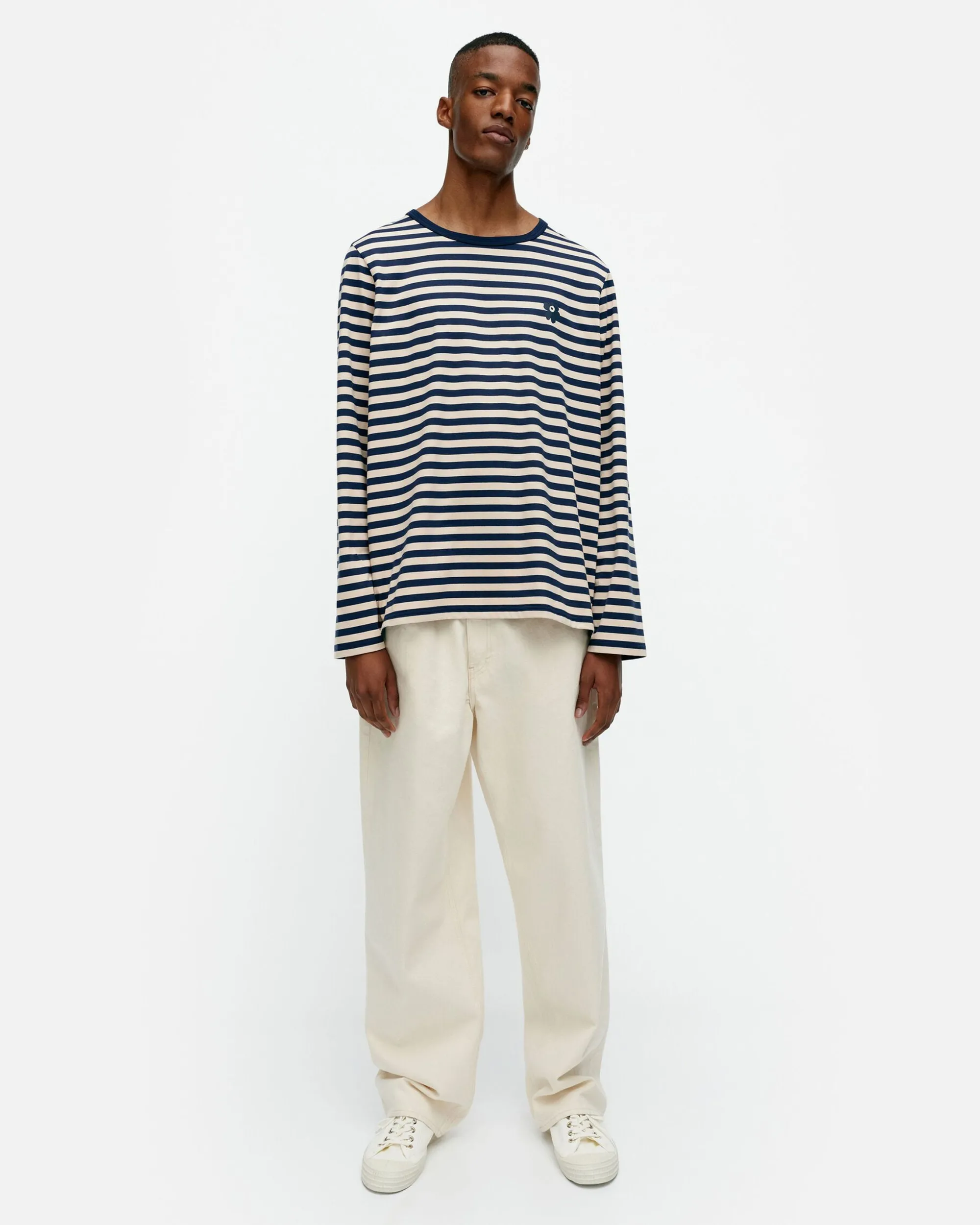 Marimekko Paidat Ja Tunikat>Kioski Tasaraita Men Longsleeve Trikoopaita