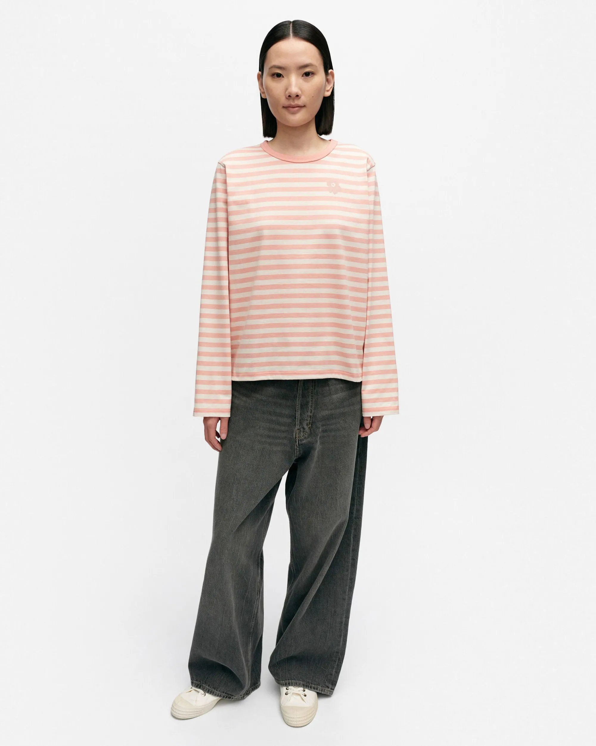 Marimekko Paidat Ja Tunikat>Kioski Tasaraita Relaxed Longsleeve Trikoopaita