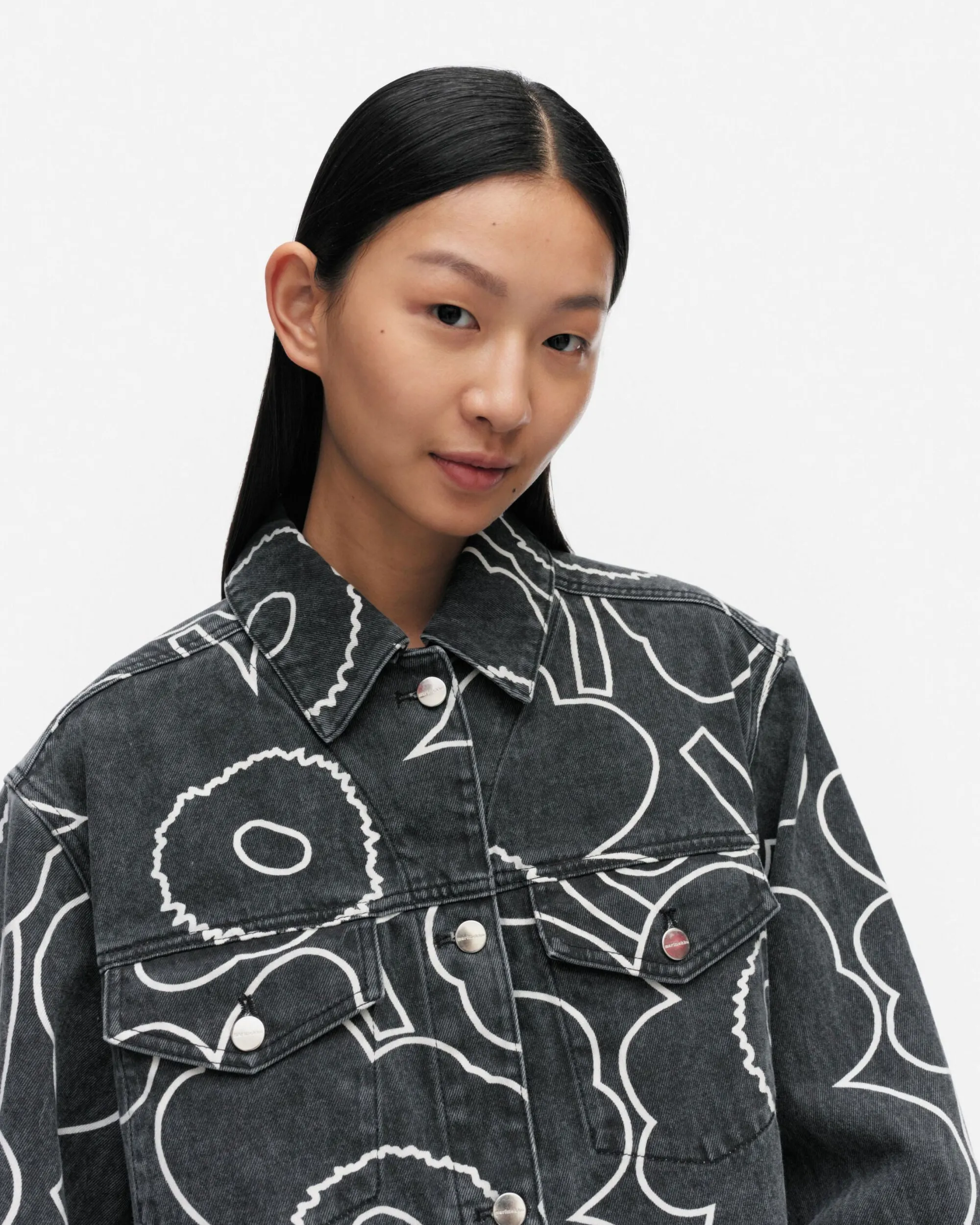Marimekko Takit Ja Jakut>Kioski Ystu00E4Vyys Pieni Piirto Unikko 2 Farkkutakki