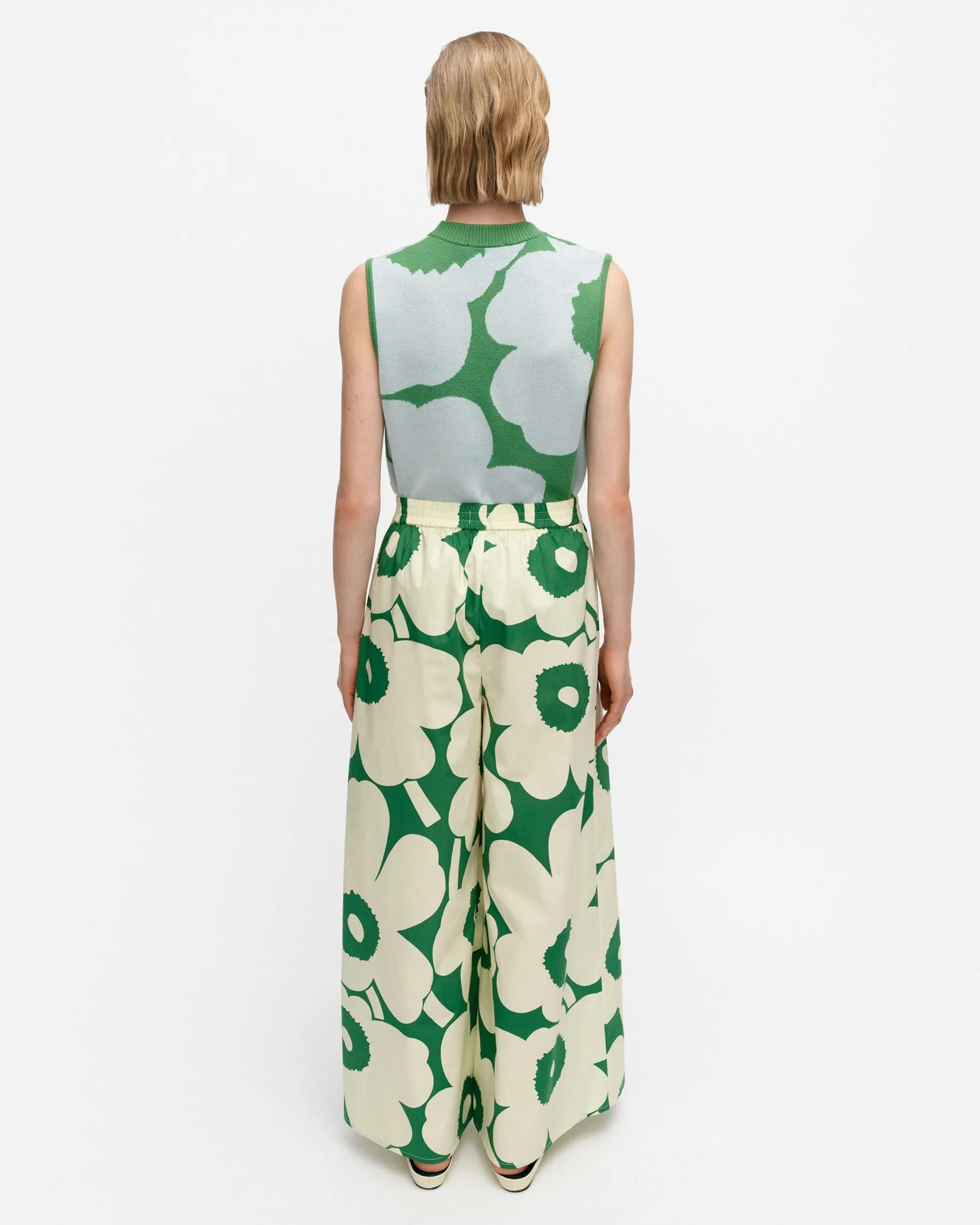 Marimekko Housut>Kohti Unikko Puuvillapopliinihousut