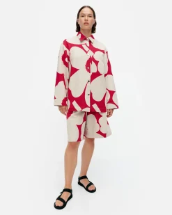 Marimekko Takit Ja Jakut>Kulmat Unikko Puuvillapellavapaitatakki