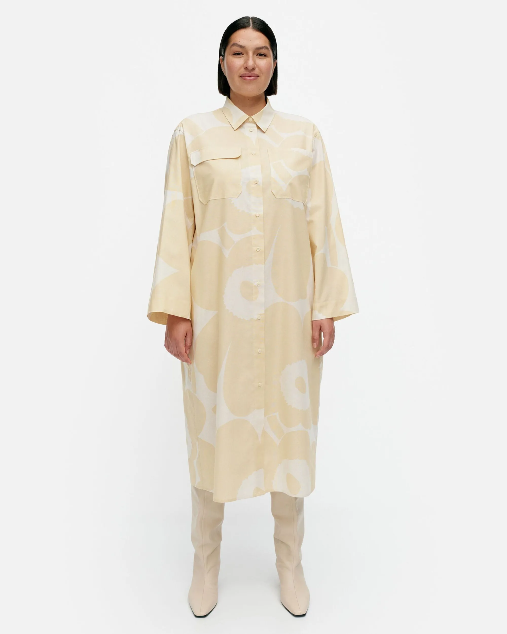 Marimekko Mekot>Monokromi Unikko Puuvillamekko