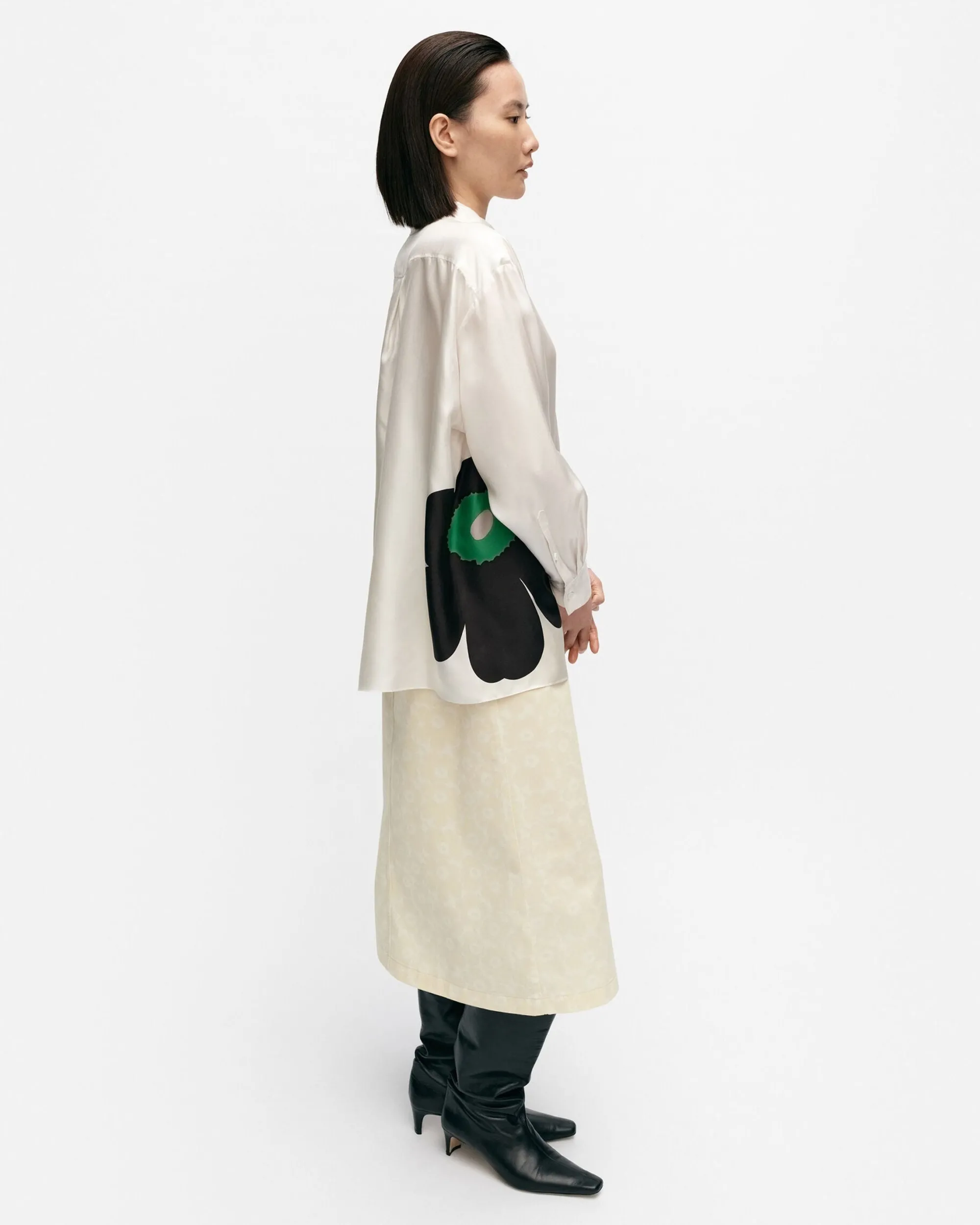 Marimekko Paidat Ja Tunikat>Outi Heijastus Unikko Silkkipaita