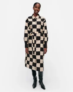 Marimekko Mekot>Rasteri Kukko Ja Kana Puuvillapellavamekko