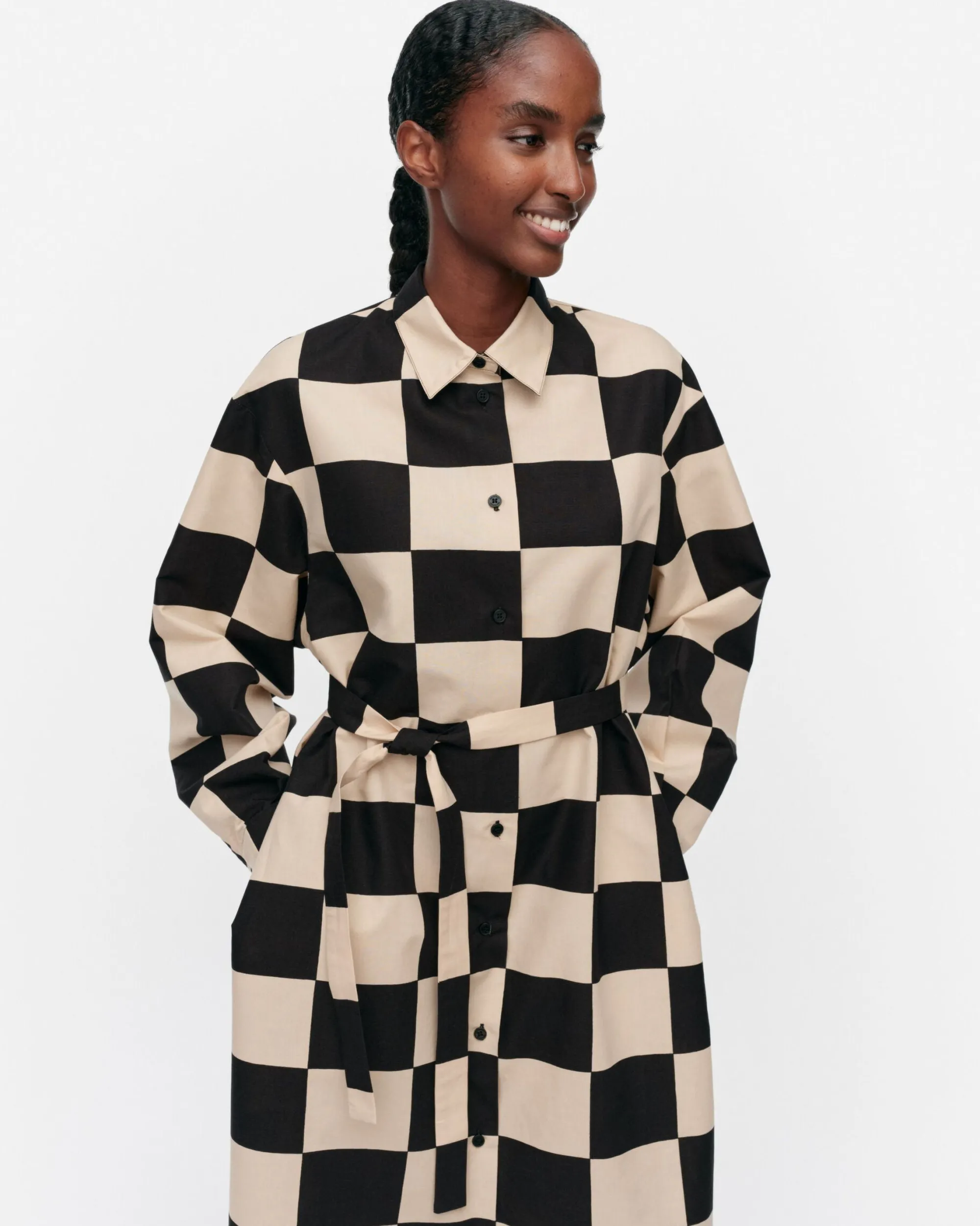 Marimekko Mekot>Rasteri Kukko Ja Kana Puuvillapellavamekko